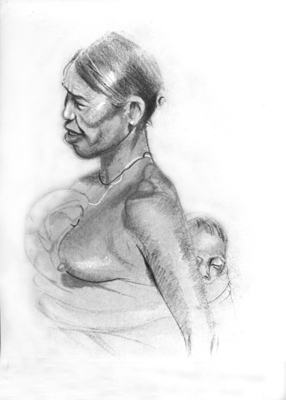 Montagnard Woman and Child